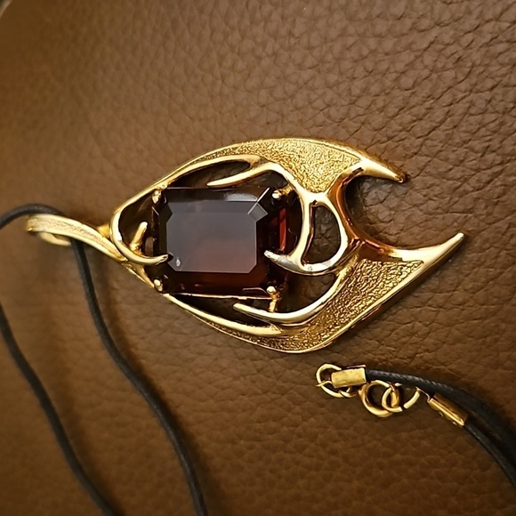 VTG SARAH COVENTRY 1963 Witchy Crystal Molten Topaz Pendant Rope Necklace - Picture 2 of 6